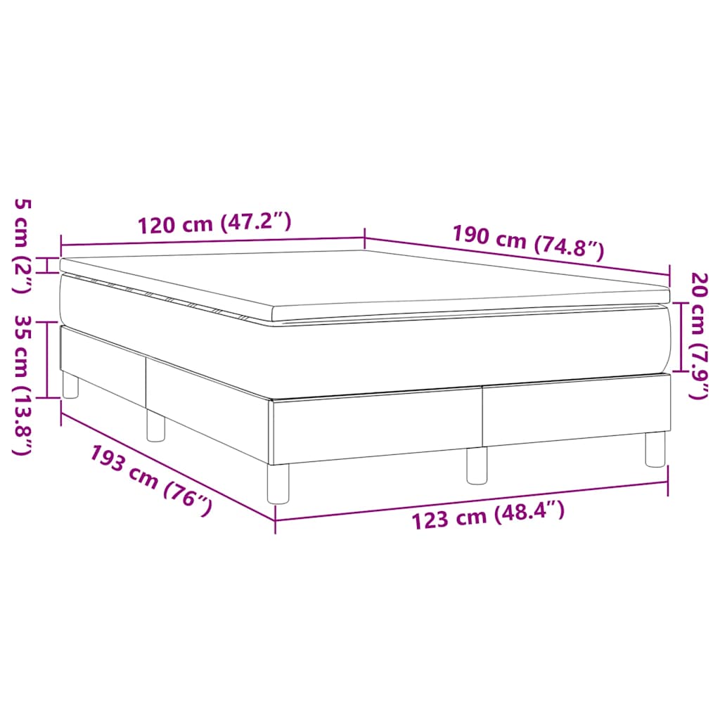 Boxspringbett mit Matratze Dunkelbraun 120x190 cm Stoff