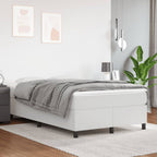 Boxspringbett mit Matratze Weiß 120x190 cm Kunstleder