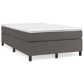 Boxspringbett mit Matratze Grau 120x190 cm Kunstleder
