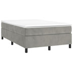 Boxspringbett mit Matratze Hellgrau 120x190 cm Samt