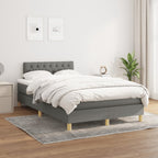 Boxspringbett mit Matratze Dunkelgrau 120x190 cm Stoff
