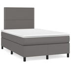 Boxspringbett mit Matratze Grau 120x190 cm Kunstleder