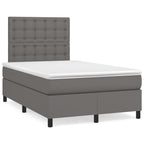 Boxspringbett mit Matratze Grau 120x190 cm Kunstleder