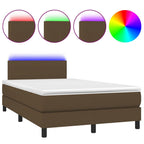 Boxspringbett mit Matratze & LED Dunkelbraun 120x190 cm Stoff