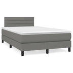 Boxspringbett mit Matratze & LED Dunkelgrau 120x190 cm Stoff