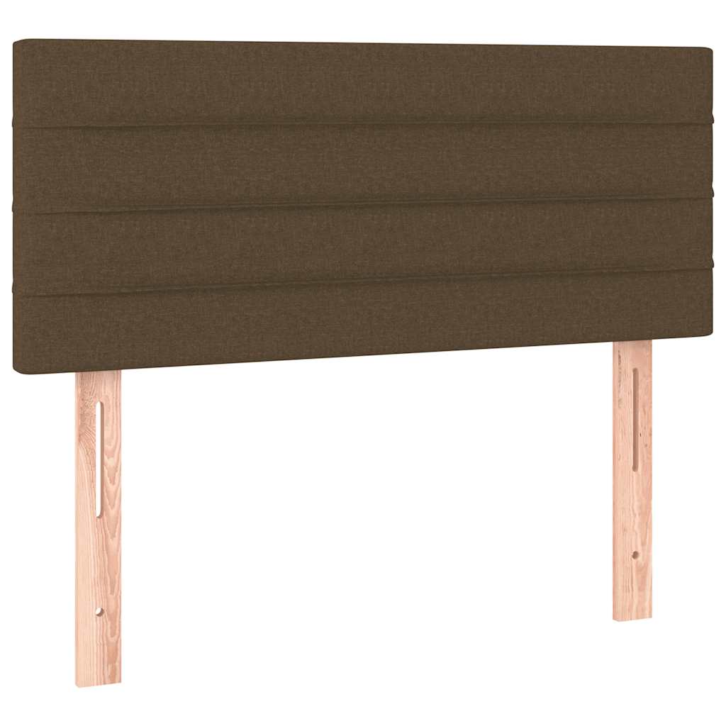 Boxspringbett mit Matratze & LED Dunkelbraun 120x190 cm Stoff