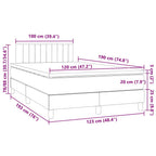Boxspringbett mit Matratze & LED Dunkelgrau 120x190 cm Stoff