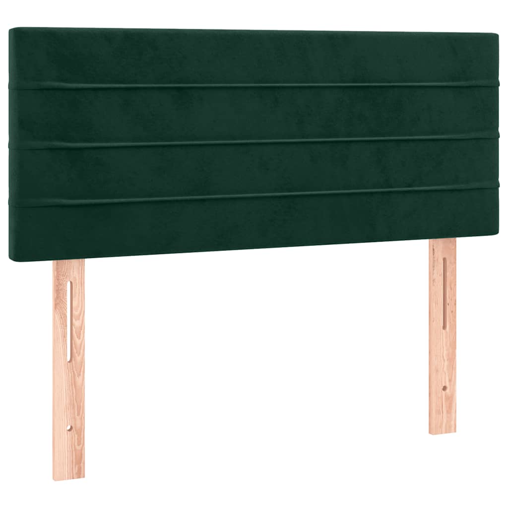 Boxspringbett mit Matratze & LED Dunkelgrün 120x190 cm Samt