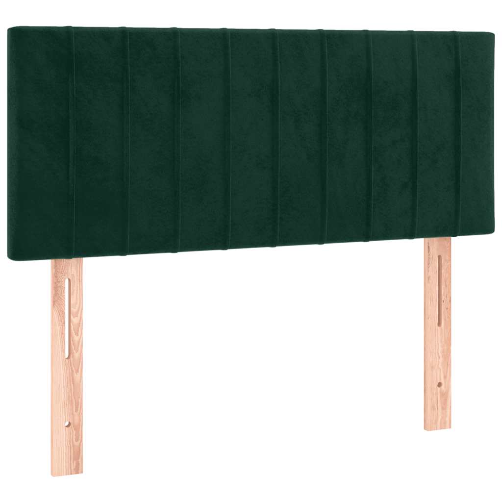 Boxspringbett mit Matratze & LED Dunkelgrün 120x190 cm Samt