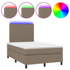 Boxspringbett mit Matratze & LED Taupe 120x190 cm Stoff