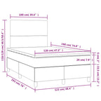 Boxspringbett mit Matratze & LED Creme 120x190 cm Stoff