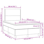 Boxspringbett mit Matratze & LED Schwarz 120x190 cm Stoff