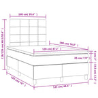Boxspringbett mit Matratze & LED Creme 120x190 cm Stoff