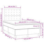 Boxspringbett mit Matratze & LED Dunkelgrau 120x190 cm Stoff