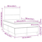 Boxspringbett mit Matratze & LED Hellgrau 120x190 cm Stoff