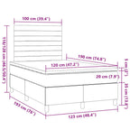 Boxspringbett mit Matratze & LED Schwarz 120x190 cm Stoff