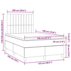 Boxspringbett mit Matratze & LED Hellgrau 120x190 cm Stoff