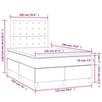Boxspringbett mit Matratze & LED Grau 120x190 cm Kunstleder