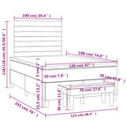 Boxspringbett mit Matratze Dunkelgrau 120x190 cm Stoff