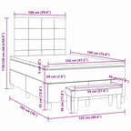 Boxspringbett mit Matratze Blau 120x190 cm Stoff