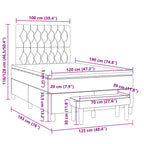 Boxspringbett mit Matratze Schwarz 120x190 cm Stoff
