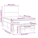 Boxspringbett mit Matratze Weiß 120x190 cm Kunstleder