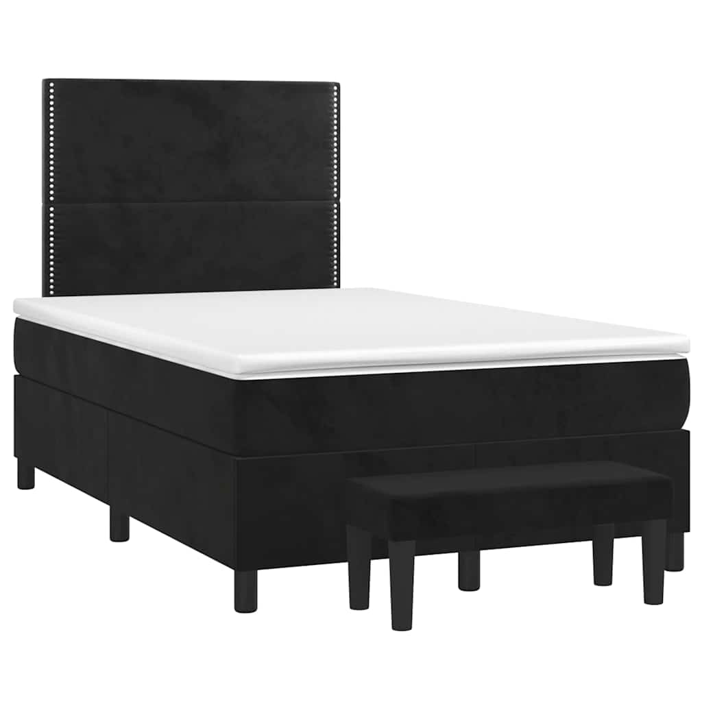 Boxspringbett mit Matratze Schwarz 120x190 cm Samt