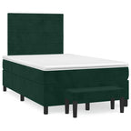 Boxspringbett mit Matratze Dunkelgrün 120x190 cm Samt