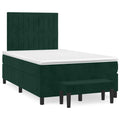 Boxspringbett mit Matratze Dunkelgrün 120x190 cm Samt