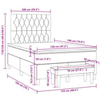 Boxspringbett mit Matratze Hellgrau 120x190 cm Samt