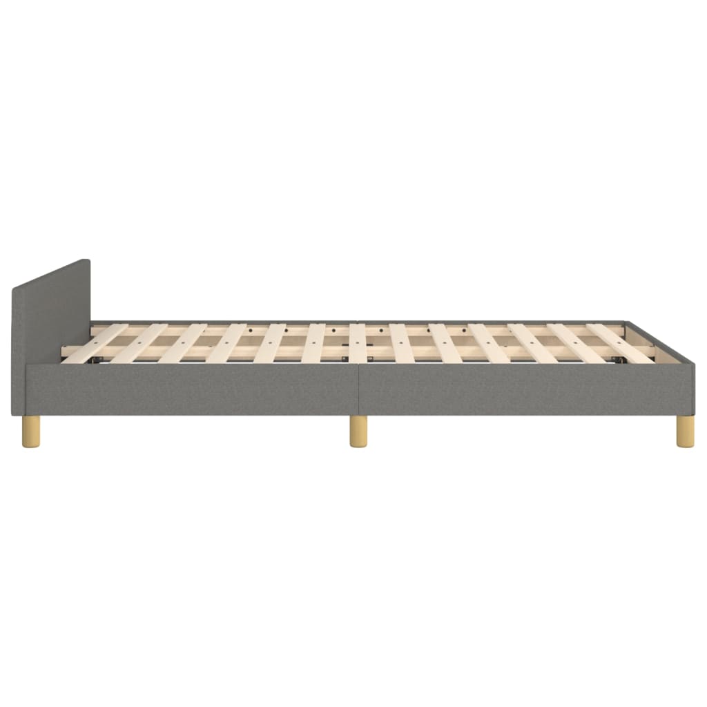 Bettgestell ohne Matratze Dunkelgrau 120x190 cm Stoff