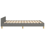 Bettgestell ohne Matratze Dunkelgrau 120x190 cm Stoff