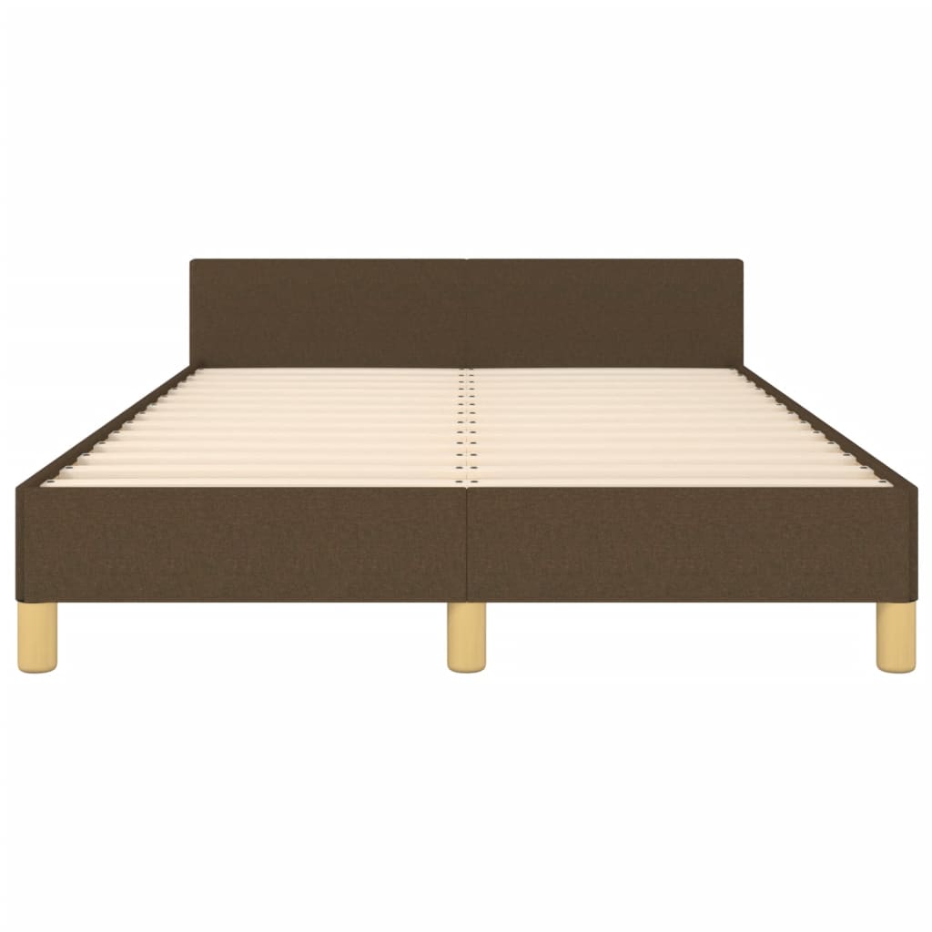 Bettgestell ohne Matratze Dunkelbraun 120x190 cm Stoff
