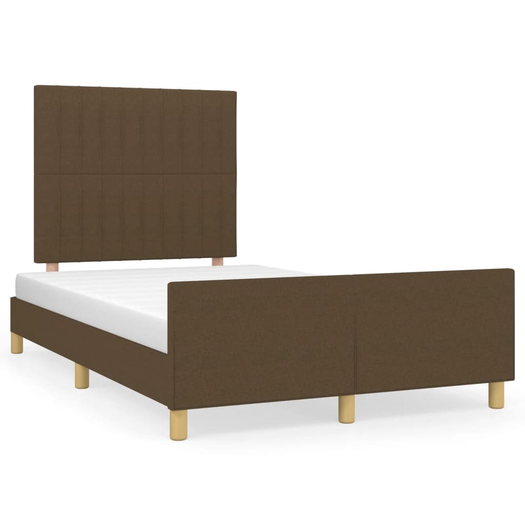 Bettgestell ohne Matratze Dunkelbraun 120x190 cm Stoff