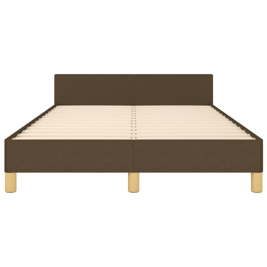 Bettgestell ohne Matratze Dunkelbraun 120x190 cm Stoff