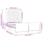 Bettgestell ohne Matratze Creme 120x190 cm Stoff