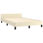 Bettgestell ohne Matratze Creme 120x190 cm Kunstleder