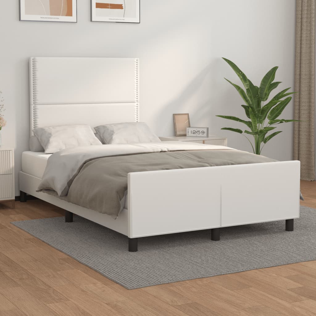 Bettgestell ohne Matratze Weiß 120x190 cm Kunstleder