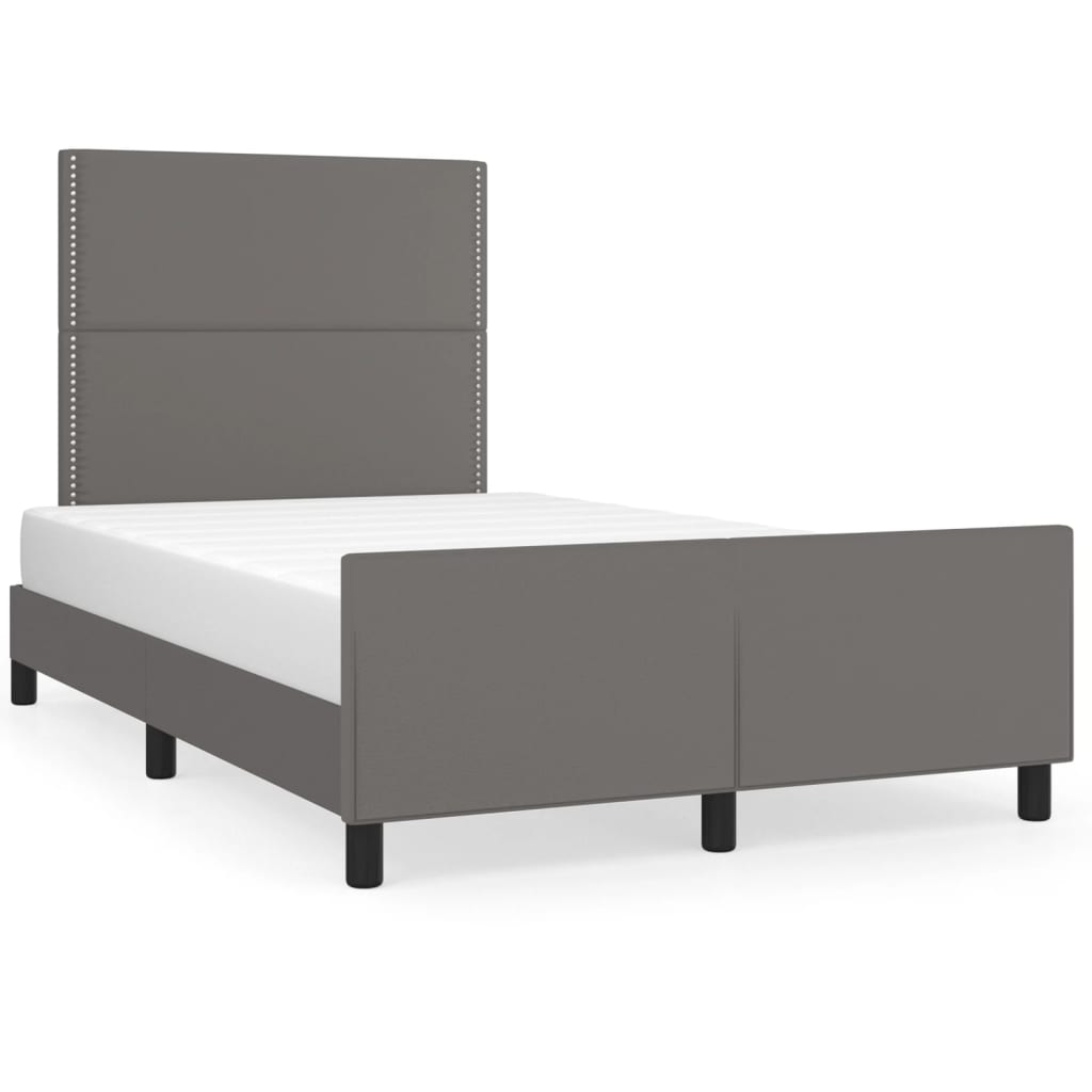 Bettgestell ohne Matratze Grau 120x190 cm Kunstleder