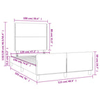Bettgestell ohne Matratze Grau 120x190 cm Kunstleder