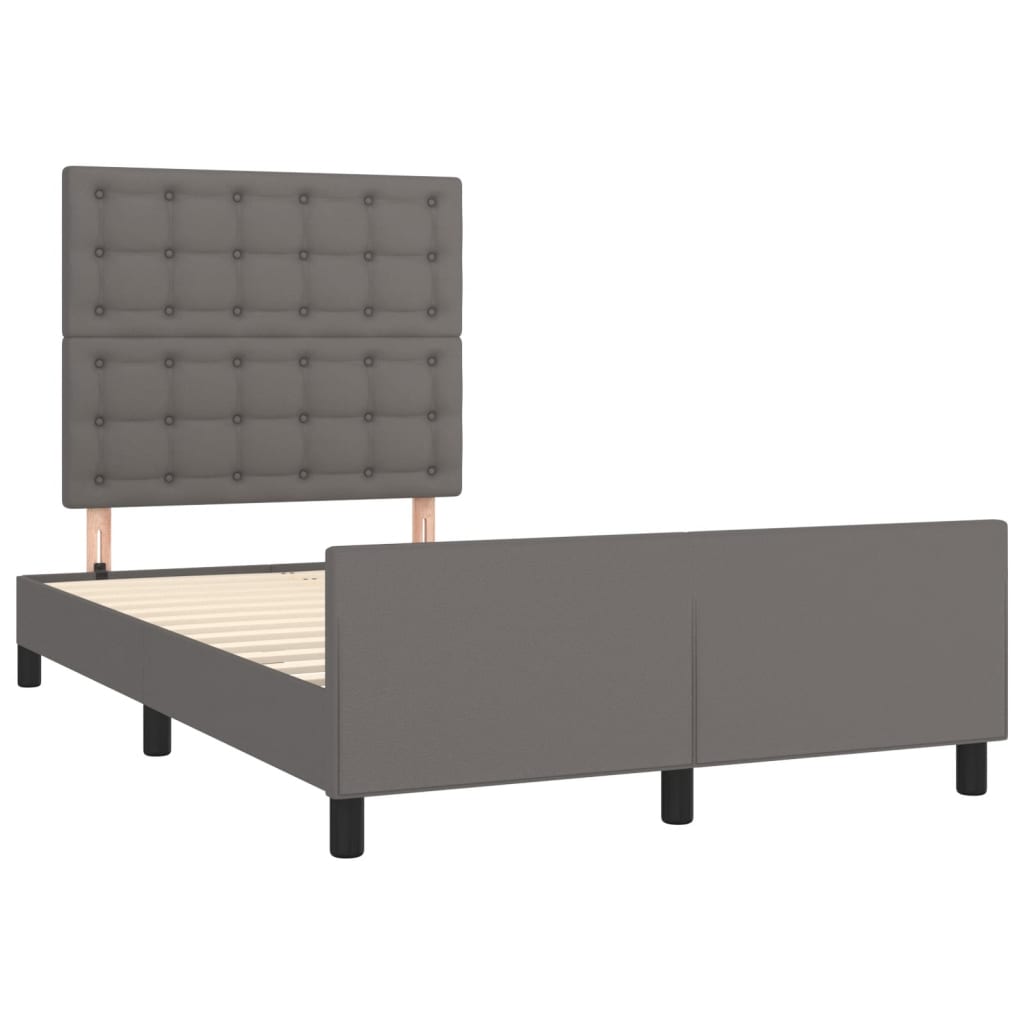 Bettgestell ohne Matratze Grau 120x190 cm Kunstleder
