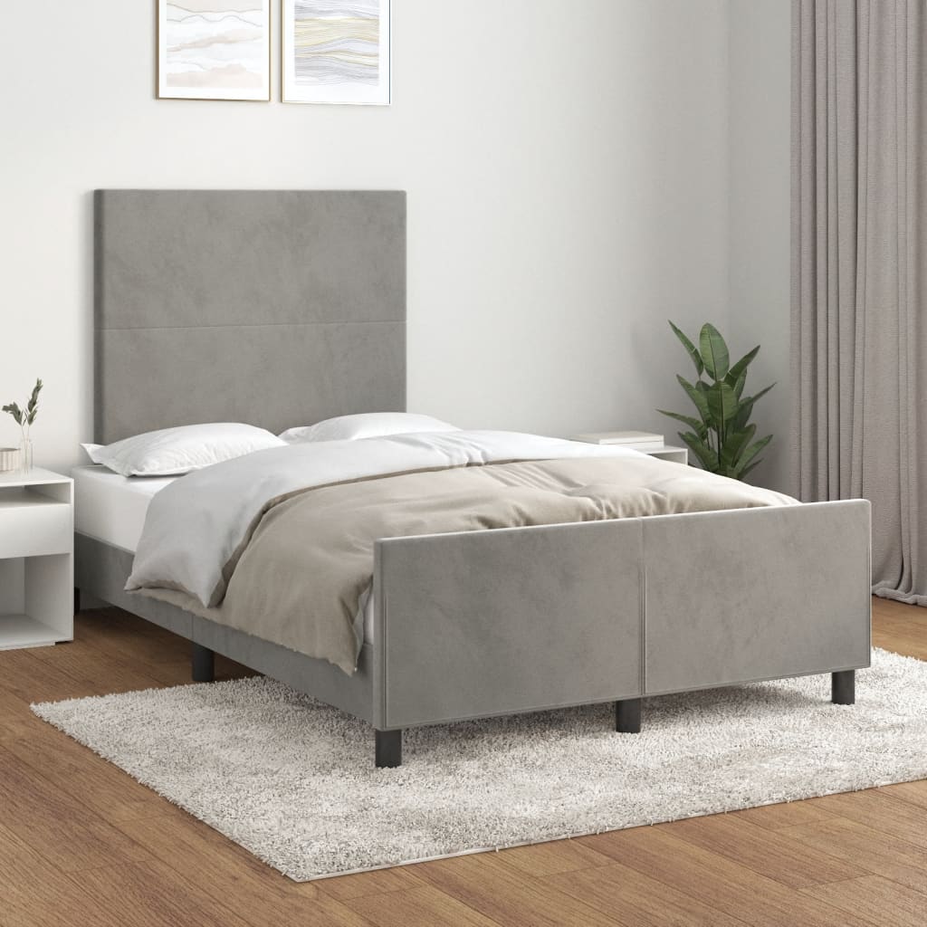 Bettgestell ohne Matratze Hellgrau 120x190 cm Samt