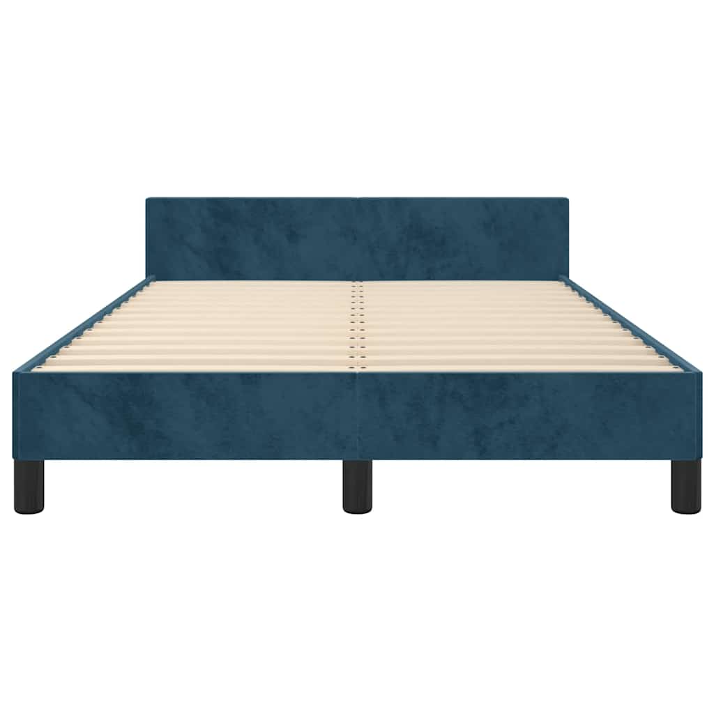 Bettgestell ohne Matratze Dunkelblau 120x190 cm Samt