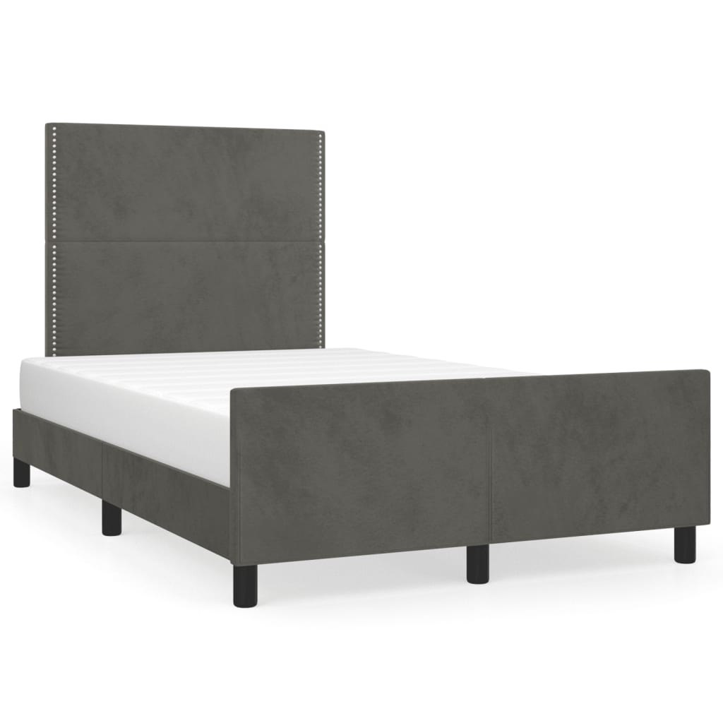 Bettgestell ohne Matratze Dunkelgrau 120x190 cm Samt