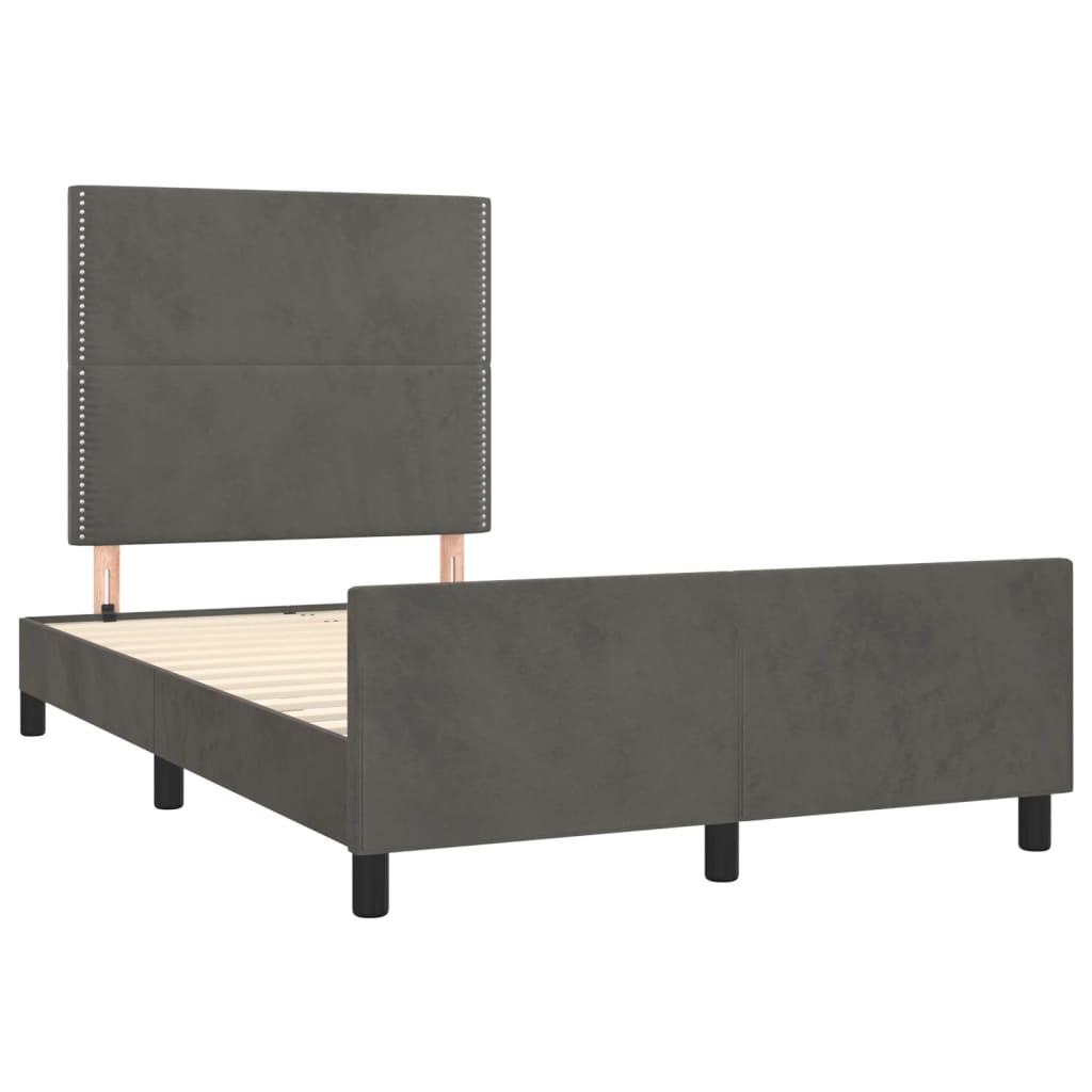 Bettgestell ohne Matratze Dunkelgrau 120x190 cm Samt