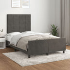 Bettgestell ohne Matratze Dunkelgrau 120x190 cm Samt