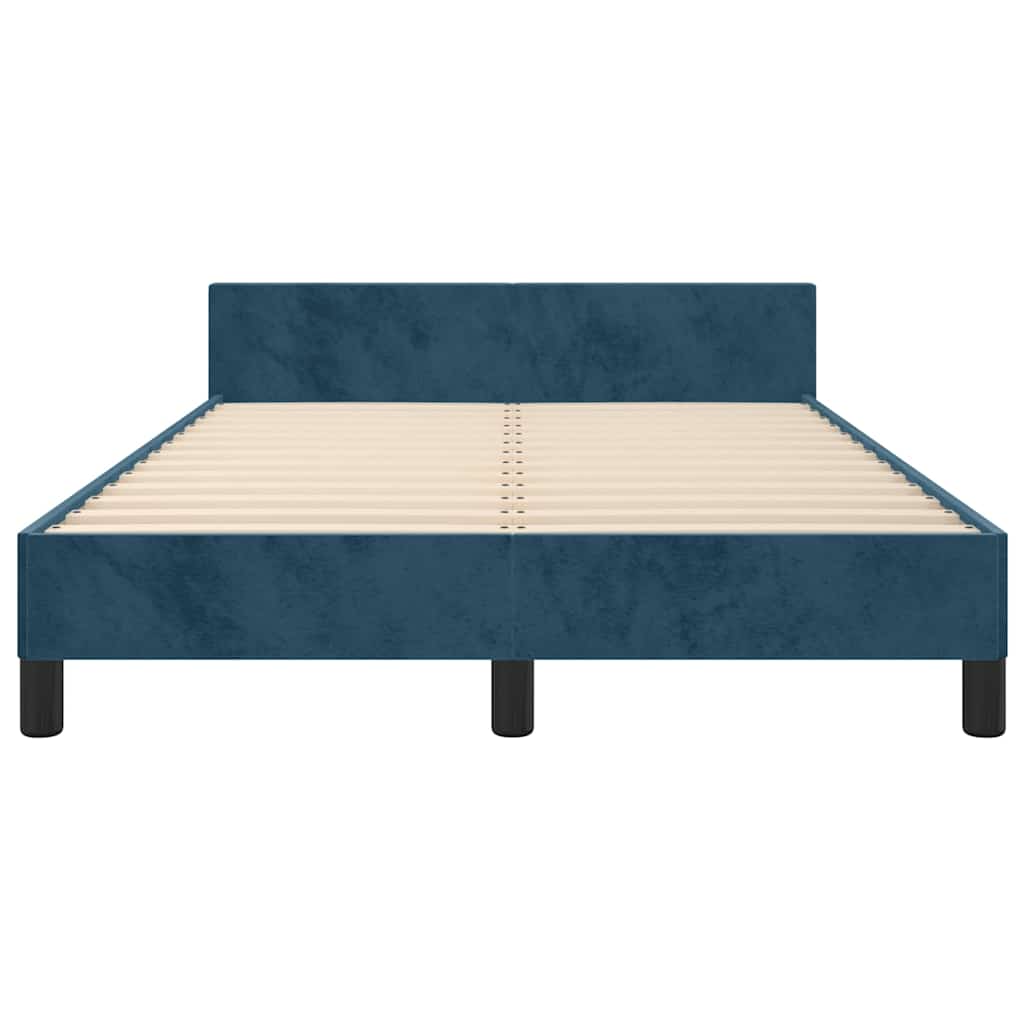 Bettgestell ohne Matratze Dunkelblau 120x190 cm Samt