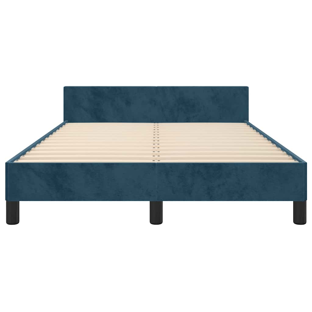 Bettgestell ohne Matratze Dunkelblau 120x190 cm Samt