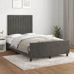 Bettgestell ohne Matratze Dunkelgrau 120x190 cm Samt