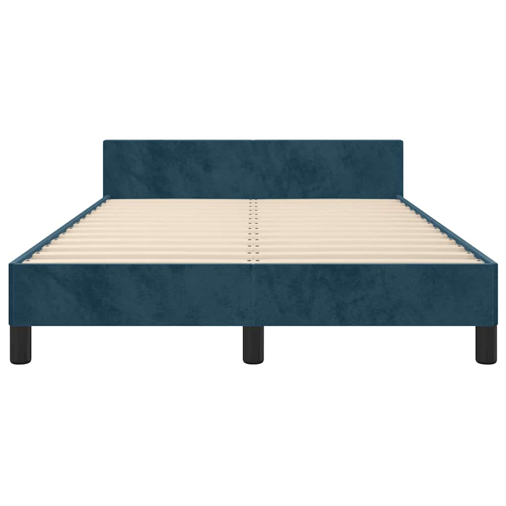 Bettgestell ohne Matratze Dunkelblau 120x190 cm Samt